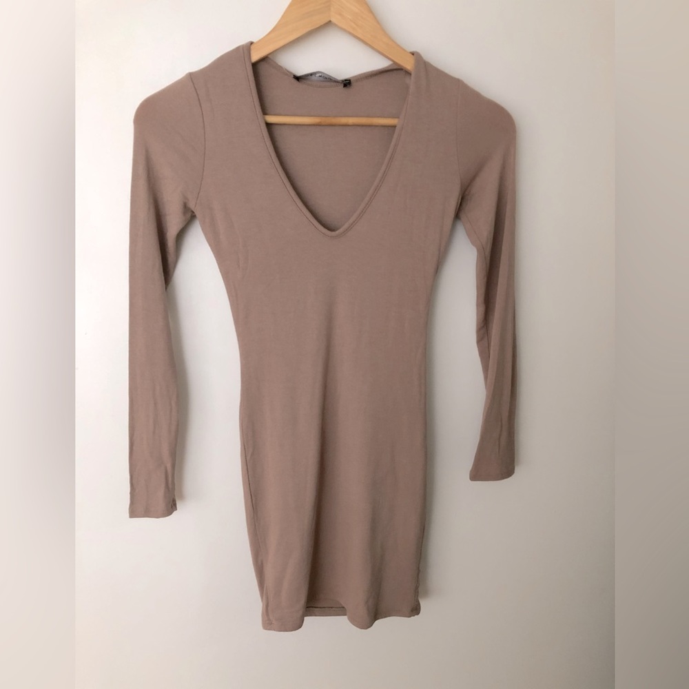 Naked Wardrobe V-Neck Mini Dress